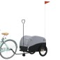 vidaXL Fahrradanhänger Schwarz und Grau 45 kg Eisen vidaXL Fahrradanhänger Schwarz und Grau 45 kg Eisen