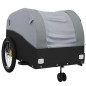 vidaXL Fahrradanhänger Schwarz und Grau 45 kg Eisen vidaXL Fahrradanhänger Schwarz und Grau 45 kg Eisen
