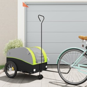 vidaXL Fahrradanhänger Schwarz und Grün 45 kg Eisen