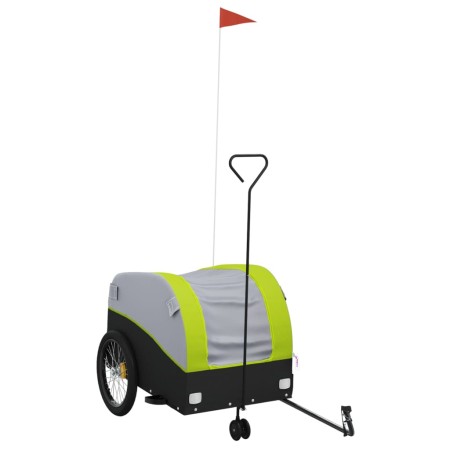 vidaXL Fahrradanhänger Schwarz und Grün 45 kg Eisen