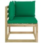 Garten-Ecksofa mit Kissen in Grün Imprägniertes Kiefernholz Garten-Ecksofa mit Kissen in Grün Imprägniertes Kiefernholz