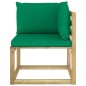 Garten-Ecksofa mit Kissen in Grün Imprägniertes Kiefernholz Garten-Ecksofa mit Kissen in Grün Imprägniertes Kiefernholz
