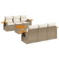 vidaXL 7-tlg. Garten-Sofagarnitur mit Kissen Beige Poly Rattan vidaXL 7-tlg. Garten-Sofagarnitur mit Kissen Beige Poly Rattan