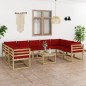 10-tlg. Garten-Lounge-Set mit Kissen Imprägniertes Kiefernholz 10-tlg. Garten-Lounge-Set mit Kissen Imprägniertes Kiefernholz
