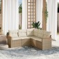 vidaXL 5-tlg. Garten-Sofagarnitur mit Kissen Beige Poly Rattan vidaXL 5-tlg. Garten-Sofagarnitur mit Kissen Beige Poly Rattan