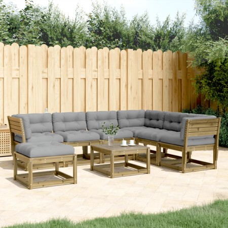 vidaXL 7-tlg. Garten-Lounge-Set mit Kissen Imprägniertes Kiefernholz
