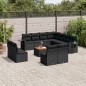 vidaXL 12-tlg. Garten-Sofagarnitur mit Kissen Schwarz Poly Rattan vidaXL 12-tlg. Garten-Sofagarnitur mit Kissen Schwarz Poly Rattan