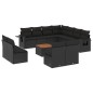 vidaXL 12-tlg. Garten-Sofagarnitur mit Kissen Schwarz Poly Rattan vidaXL 12-tlg. Garten-Sofagarnitur mit Kissen Schwarz Poly Rattan