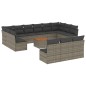 vidaXL 14-tlg. Garten-Sofagarnitur mit Kissen Grau Poly Rattan vidaXL 14-tlg. Garten-Sofagarnitur mit Kissen Grau Poly Rattan