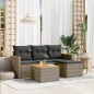 vidaXL 5-tlg. Garten-Sofagarnitur mit Kissen Grau Poly Rattan vidaXL 5-tlg. Garten-Sofagarnitur mit Kissen Grau Poly Rattan