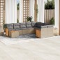 vidaXL 10-tlg. Garten-Sofagarnitur mit Kissen Beige Poly Rattan vidaXL 10-tlg. Garten-Sofagarnitur mit Kissen Beige Poly Rattan