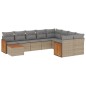 vidaXL 10-tlg. Garten-Sofagarnitur mit Kissen Beige Poly Rattan vidaXL 10-tlg. Garten-Sofagarnitur mit Kissen Beige Poly Rattan