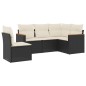 vidaXL 5-tlg. Garten-Sofagarnitur mit Kissen Schwarz Poly Rattan vidaXL 5-tlg. Garten-Sofagarnitur mit Kissen Schwarz Poly Rattan