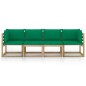 Gartensofa 4-Sitzer mit Kissen in Grün Gartensofa 4-Sitzer mit Kissen in Grün