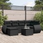 vidaXL 7-tlg. Garten-Sofagarnitur mit Kissen Schwarz Poly Rattan vidaXL 7-tlg. Garten-Sofagarnitur mit Kissen Schwarz Poly Rattan