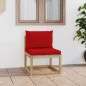 Garten-Mittelsofa mit Kissen Grün Imprägniertes Kiefernholz Garten-Mittelsofa mit Kissen Grün Imprägniertes Kiefernholz