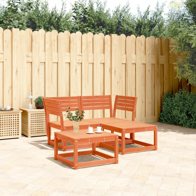 vidaXL 3-tlg. Garten-Sofagarnitur Wachsbraun Massivholz Kiefer vidaXL 3-tlg. Garten-Sofagarnitur Wachsbraun Massivholz Kiefer