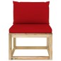 Garten-Mittelsofa mit Kissen Grün Imprägniertes Kiefernholz Garten-Mittelsofa mit Kissen Grün Imprägniertes Kiefernholz