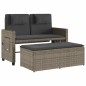 vidaXL Gartenbank Verstellbar mit Kissen Grau Poly Rattan vidaXL Gartenbank Verstellbar mit Kissen Grau Poly Rattan