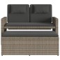vidaXL Gartenbank Verstellbar mit Kissen Grau Poly Rattan vidaXL Gartenbank Verstellbar mit Kissen Grau Poly Rattan