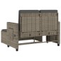 vidaXL Gartenbank Verstellbar mit Kissen Grau Poly Rattan vidaXL Gartenbank Verstellbar mit Kissen Grau Poly Rattan