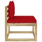 Garten-Mittelsofa mit Kissen Grün Imprägniertes Kiefernholz Garten-Mittelsofa mit Kissen Grün Imprägniertes Kiefernholz