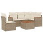 vidaXL 6-tlg. Garten-Sofagarnitur mit Kissen Beige Poly Rattan vidaXL 6-tlg. Garten-Sofagarnitur mit Kissen Beige Poly Rattan