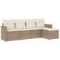 vidaXL 5-tlg. Garten-Sofagarnitur mit Kissen Beige Poly Rattan vidaXL 5-tlg. Garten-Sofagarnitur mit Kissen Beige Poly Rattan