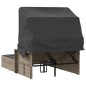 vidaXL Doppel-Sonnenliege mit Dach und Auflagen Hellgrau Poly Rattan vidaXL Doppel-Sonnenliege mit Dach und Auflagen Hellgrau Poly Rattan