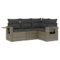 vidaXL 4-tlg. Garten-Sofagarnitur mit Kissen Grau Poly Rattan vidaXL 4-tlg. Garten-Sofagarnitur mit Kissen Grau Poly Rattan