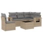 vidaXL 6-tlg. Garten-Sofagarnitur mit Kissen Beige Poly Rattan vidaXL 6-tlg. Garten-Sofagarnitur mit Kissen Beige Poly Rattan