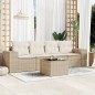 vidaXL 5-tlg. Garten-Sofagarnitur mit Kissen Beige Poly Rattan vidaXL 5-tlg. Garten-Sofagarnitur mit Kissen Beige Poly Rattan