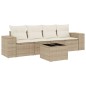 vidaXL 5-tlg. Garten-Sofagarnitur mit Kissen Beige Poly Rattan vidaXL 5-tlg. Garten-Sofagarnitur mit Kissen Beige Poly Rattan