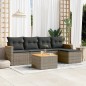 vidaXL 6-tlg. Garten-Sofagarnitur mit Kissen Grau Poly Rattan vidaXL 6-tlg. Garten-Sofagarnitur mit Kissen Grau Poly Rattan