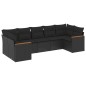 vidaXL 7-tlg. Garten-Sofagarnitur mit Kissen Schwarz Poly Rattan vidaXL 7-tlg. Garten-Sofagarnitur mit Kissen Schwarz Poly Rattan