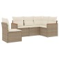 vidaXL 5-tlg. Garten-Sofagarnitur mit Kissen Beige Poly Rattan vidaXL 5-tlg. Garten-Sofagarnitur mit Kissen Beige Poly Rattan