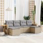 vidaXL 6-tlg. Garten-Sofagarnitur mit Kissen Beige Poly Rattan vidaXL 6-tlg. Garten-Sofagarnitur mit Kissen Beige Poly Rattan