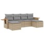 vidaXL 6-tlg. Garten-Sofagarnitur mit Kissen Beige Poly Rattan vidaXL 6-tlg. Garten-Sofagarnitur mit Kissen Beige Poly Rattan