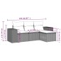 vidaXL 4-tlg. Garten-Sofagarnitur mit Kissen Grau Poly Rattan vidaXL 4-tlg. Garten-Sofagarnitur mit Kissen Grau Poly Rattan