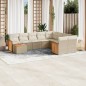 vidaXL 10-tlg. Garten-Sofagarnitur mit Kissen Beige Poly Rattan vidaXL 10-tlg. Garten-Sofagarnitur mit Kissen Beige Poly Rattan