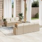 vidaXL 8-tlg. Garten-Sofagarnitur mit Kissen Beige Poly Rattan vidaXL 8-tlg. Garten-Sofagarnitur mit Kissen Beige Poly Rattan