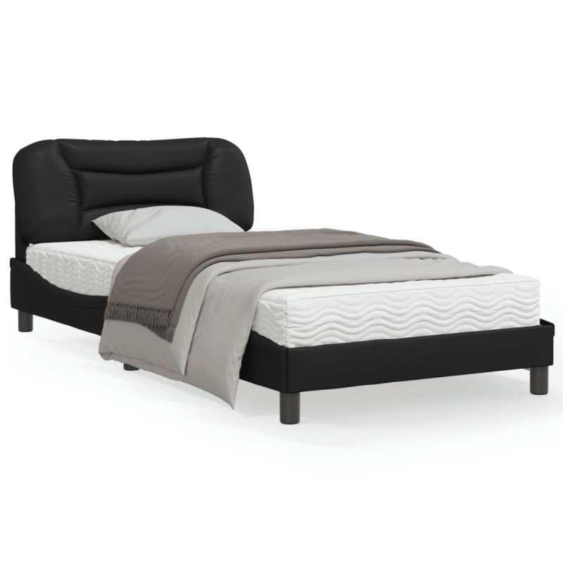 vidaXL Bettgestell mit Kopfteil Schwarz 100x200 cm Kunstleder vidaXL Bettgestell mit Kopfteil Schwarz 100x200 cm Kunstleder