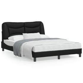 vidaXL Bettgestell mit Kopfteil Schwarz 140x190 cm Kunstleder