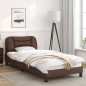 vidaXL Bettgestell mit Kopfteil Braun 90x200 cm Kunstleder