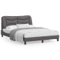 vidaXL Bettgestell mit Kopfteil Grau 140x200 cm Kunstleder vidaXL Bettgestell mit Kopfteil Grau 140x200 cm Kunstleder