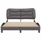 vidaXL Bettgestell mit Kopfteil Grau 140x200 cm Kunstleder vidaXL Bettgestell mit Kopfteil Grau 140x200 cm Kunstleder
