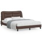 vidaXL Bettgestell mit Kopfteil Braun 140x190 cm Kunstleder vidaXL Bettgestell mit Kopfteil Braun 140x190 cm Kunstleder