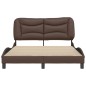 vidaXL Bettgestell mit Kopfteil Braun 140x190 cm Kunstleder vidaXL Bettgestell mit Kopfteil Braun 140x190 cm Kunstleder