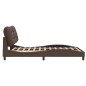 vidaXL Bettgestell mit Kopfteil Braun 140x190 cm Kunstleder vidaXL Bettgestell mit Kopfteil Braun 140x190 cm Kunstleder