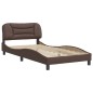 vidaXL Bettgestell mit Kopfteil Braun 100x200 cm Kunstleder vidaXL Bettgestell mit Kopfteil Braun 100x200 cm Kunstleder